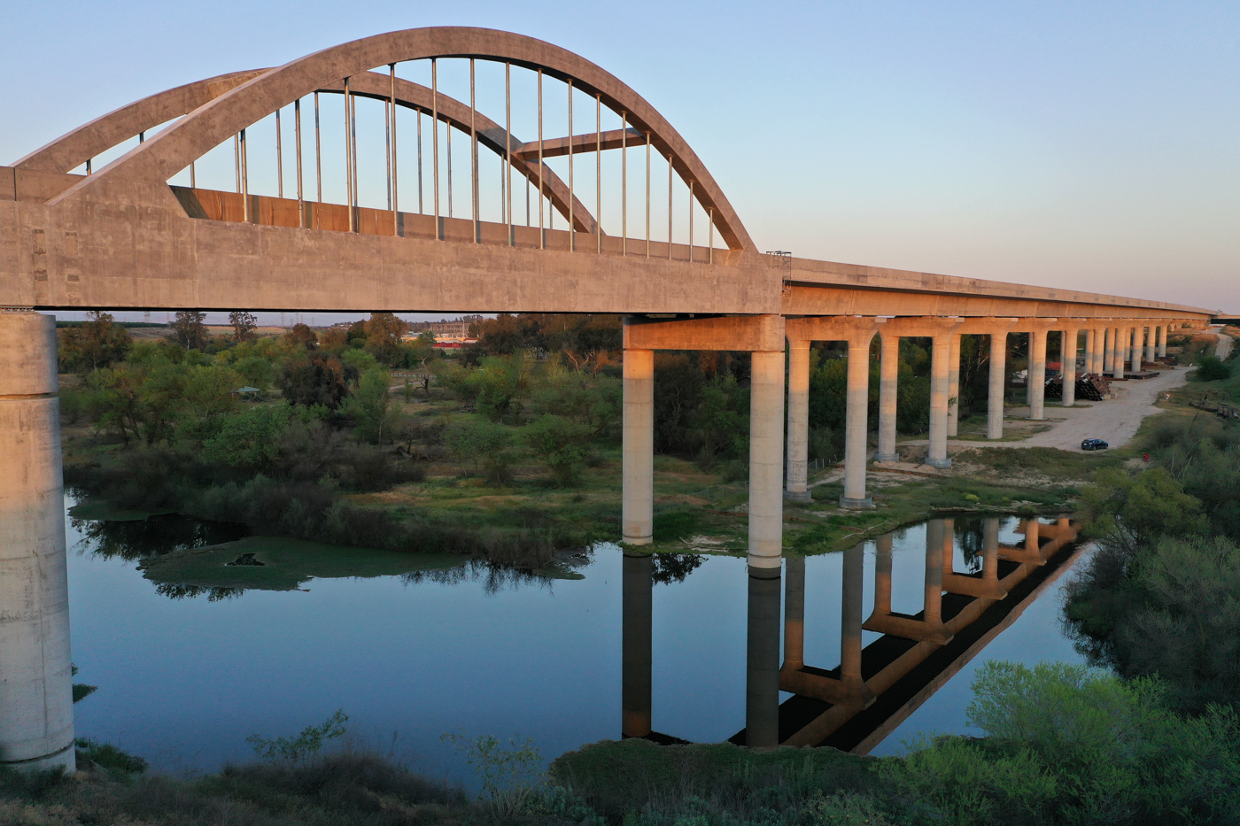 San Joaquin River Viaduct & Pergola (drone view)