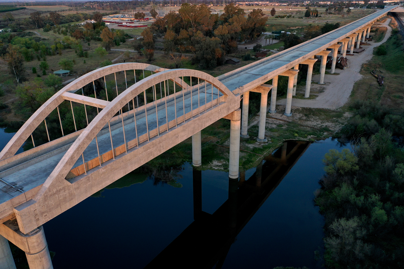 San Joaquin River Viaduct & Pergola (drone view)