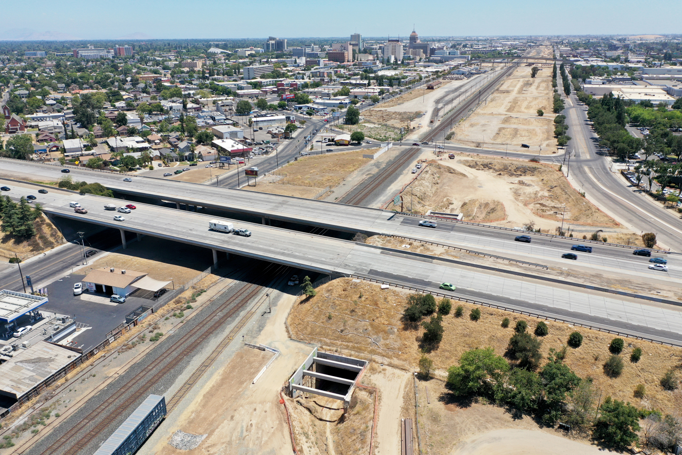 Fresno Trench & State Route 180 Passageway (drone view)