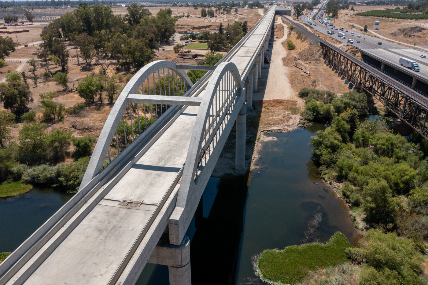 San Joaquin River Viaduct & Pergola (drone view)