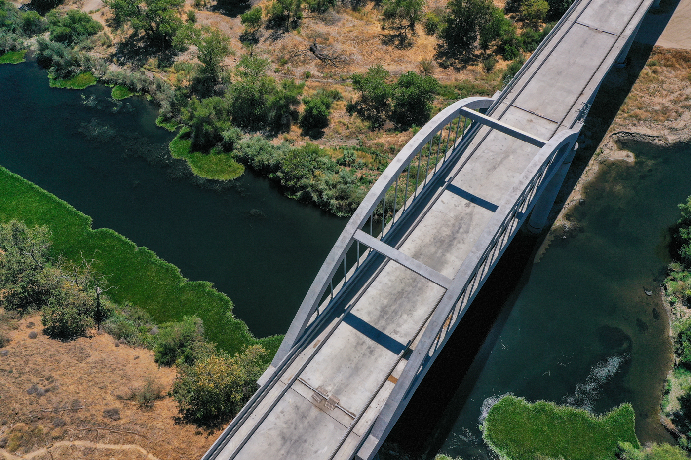 San Joaquin River Viaduct & Pergola (drone view)