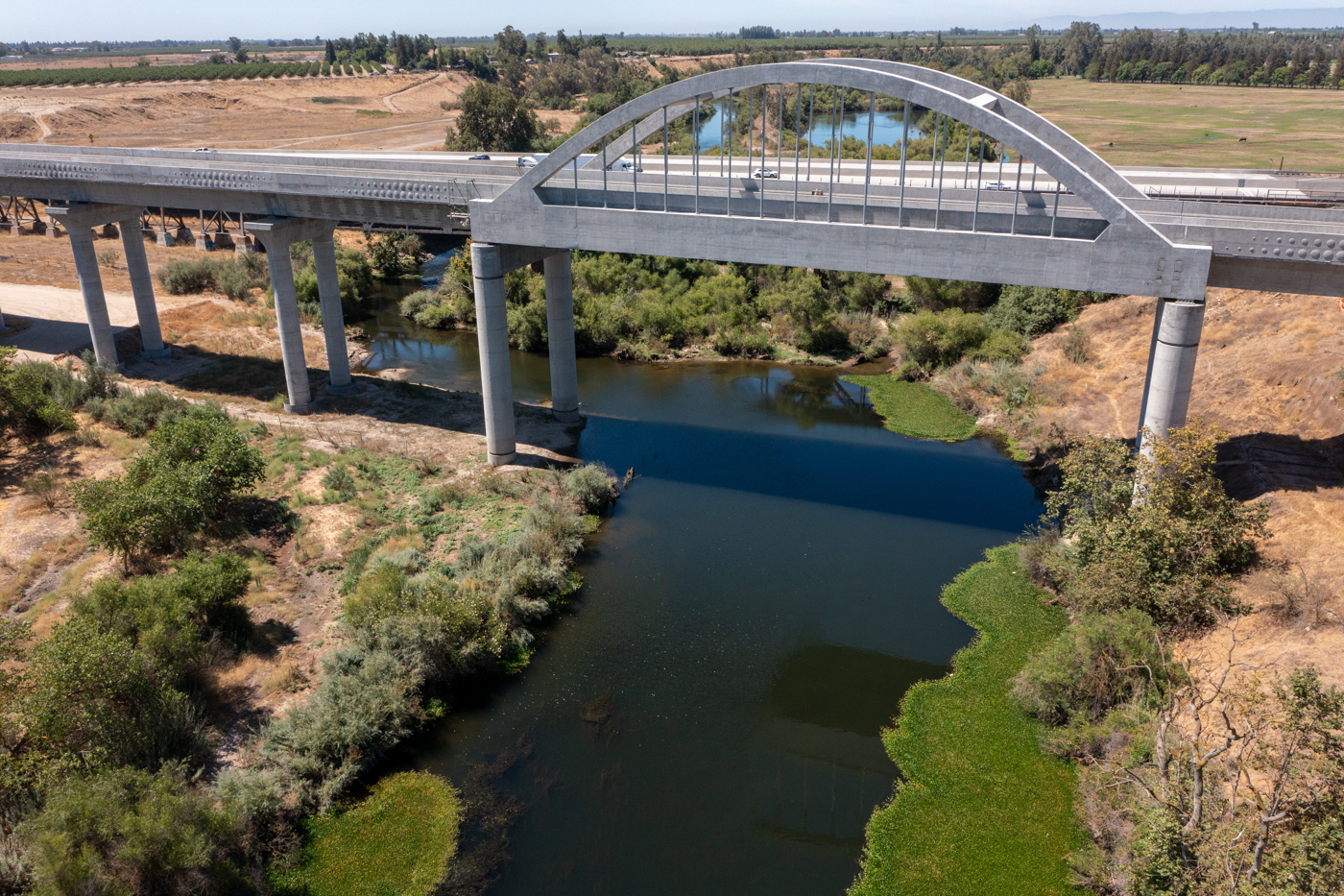 San Joaquin River Viaduct & Pergola (drone view)