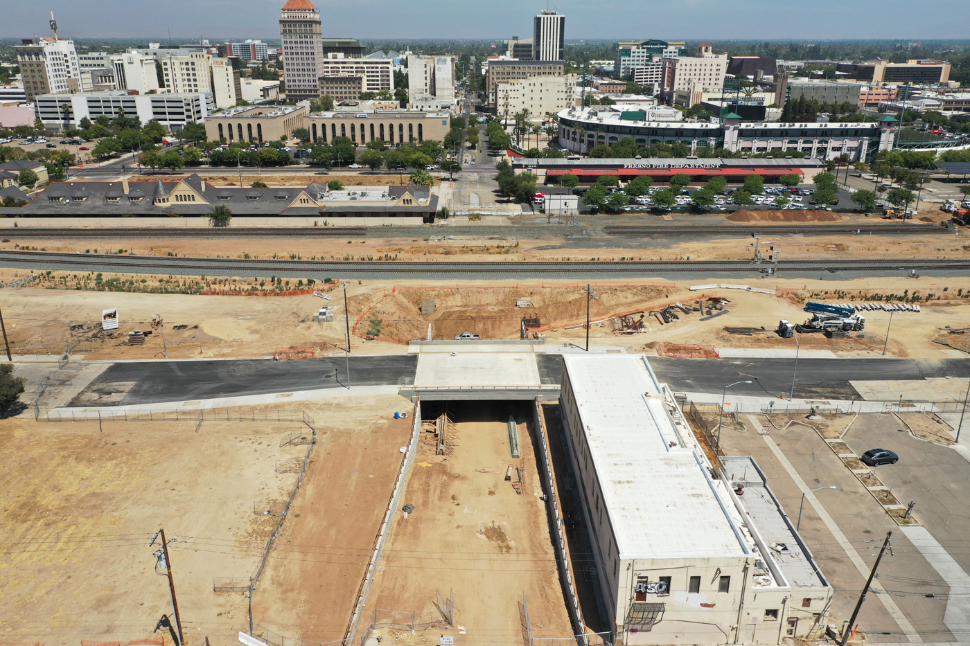 Tulare Street Undercrossing (drone view)