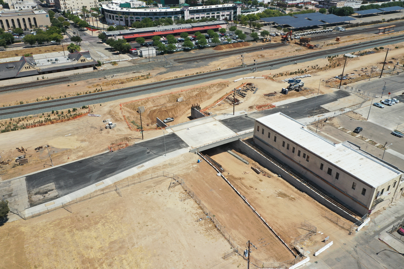 Tulare Street Undercrossing (drone view)