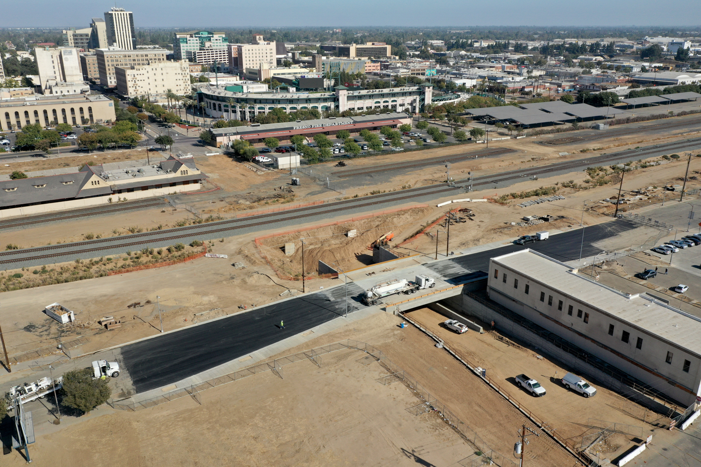 Tulare Street Undercrossing (drone view)