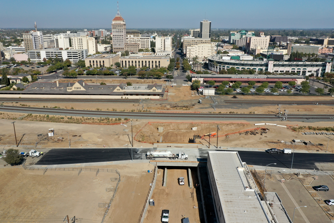 Tulare Street Undercrossing (drone view)