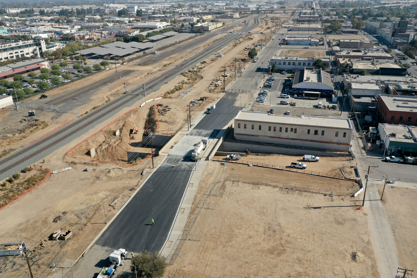 Tulare Street Undercrossing (drone view)