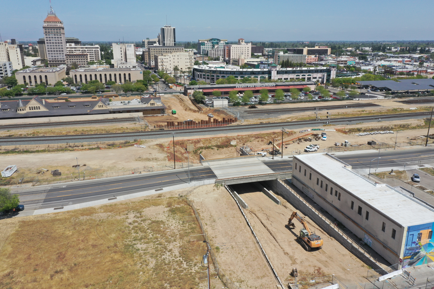 Tulare Street Undercrossing (drone view)