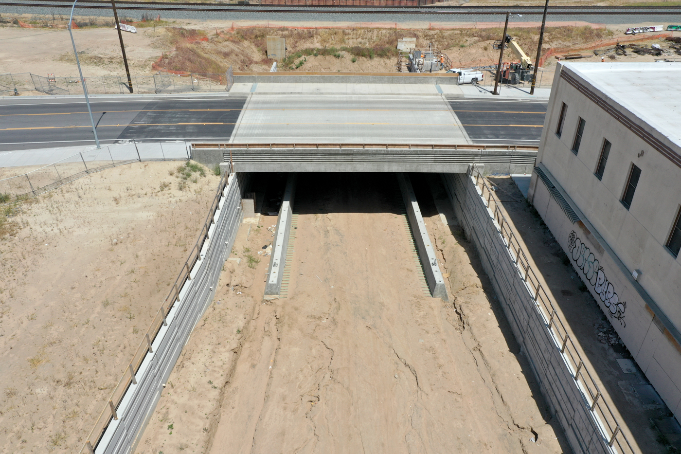 Tulare Street Undercrossing (drone view)