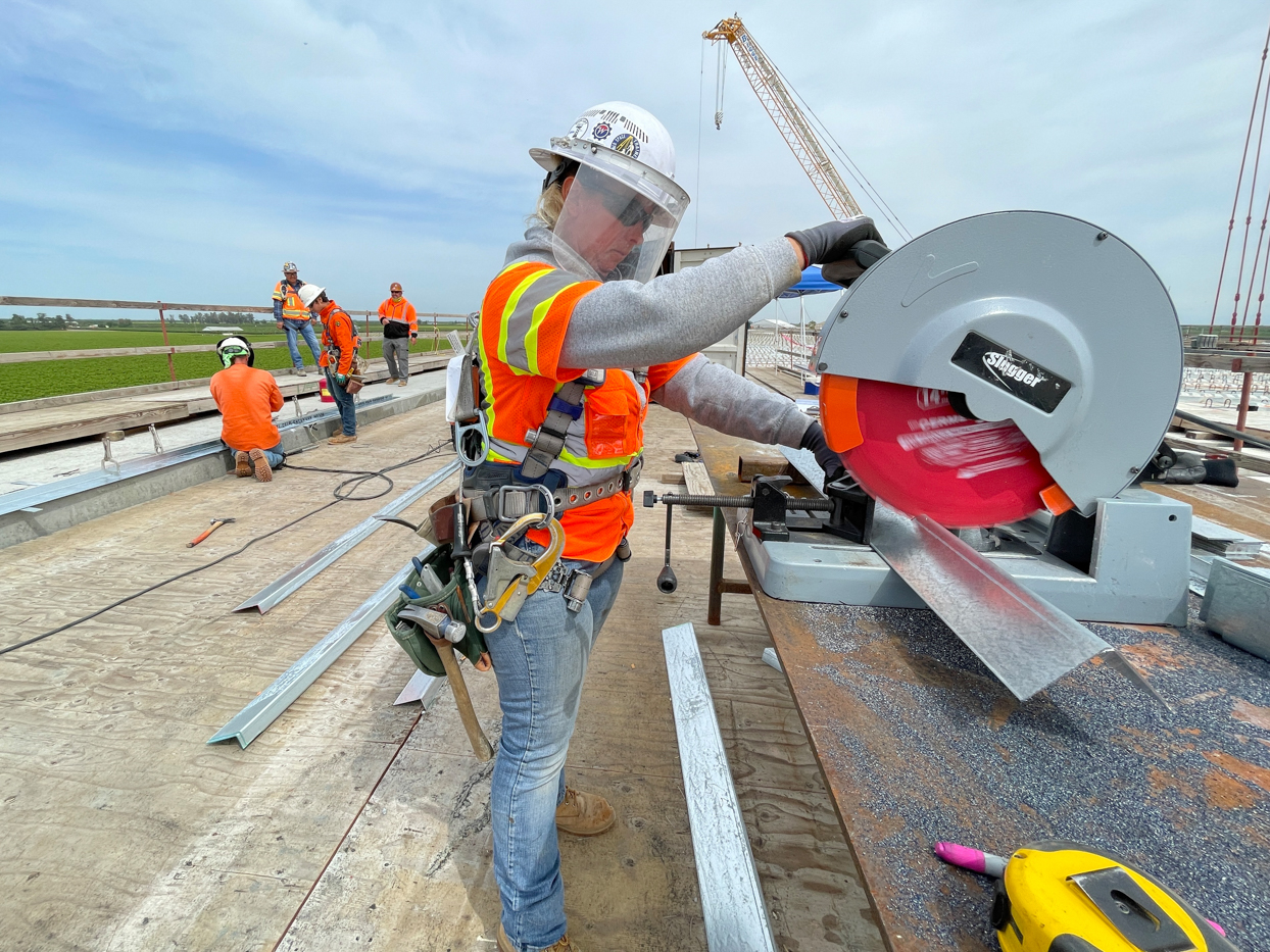 Rhonda Ripley, Carpenter Apprentice, at work on the Conejo Viaduct.