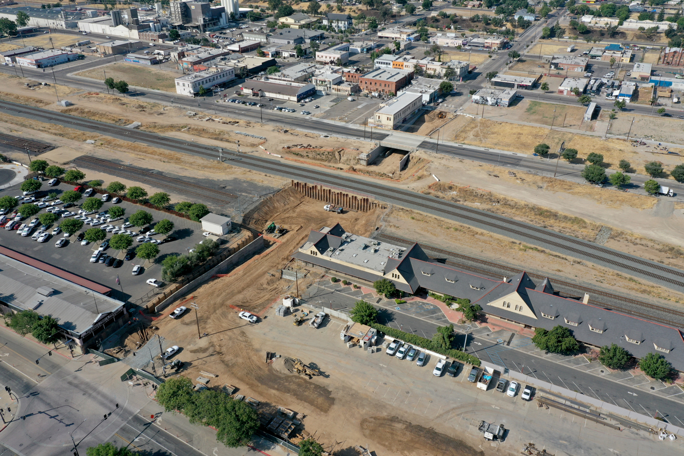 Tulare Street Undercrossing (drone view)