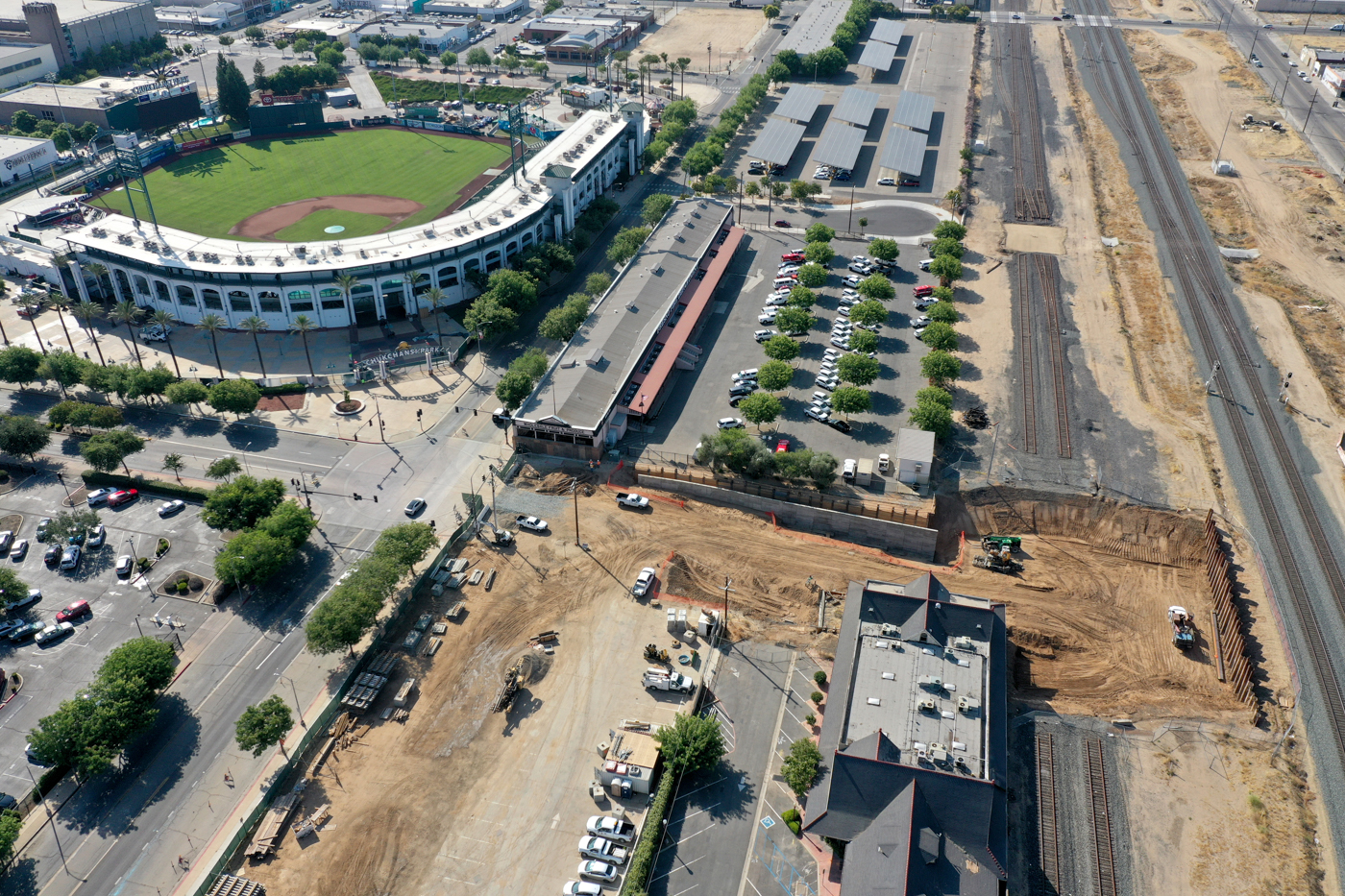 Tulare Street Undercrossing (drone view)