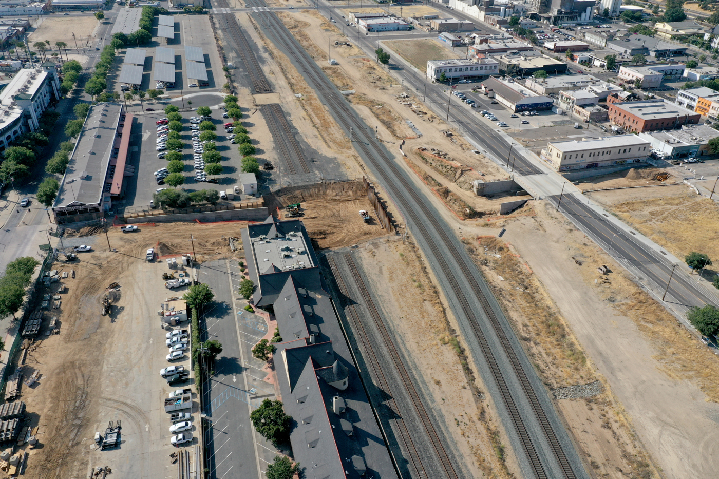 Tulare Street Undercrossing (drone view)