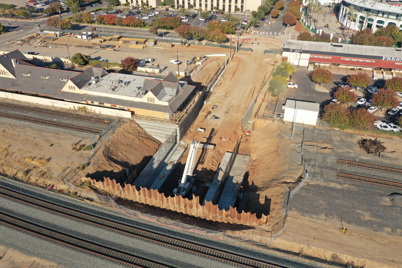 Tulare Street Undercrossing (drone view)