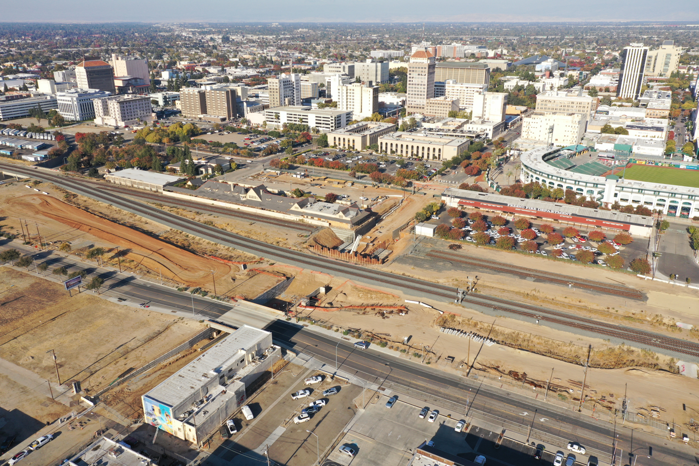 Tulare Street Undercrossing (drone view)